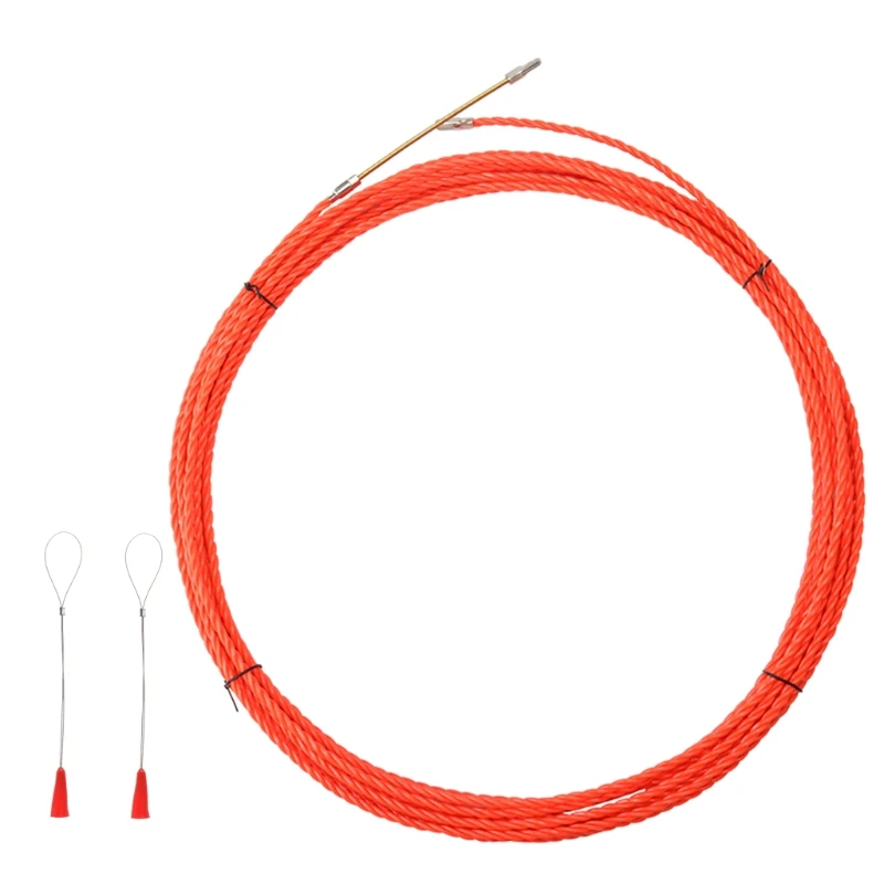 

Reusable Electrical Threader Red 5/10/15/20m Cable Puller Wire Flat Spring for Head Fish Tape for Electrical Wire Instal