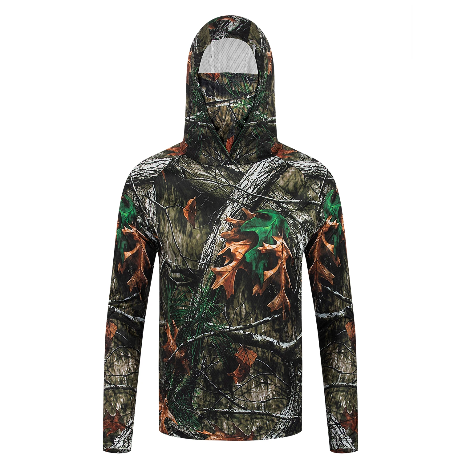 Fishing Hoodie for Men Lightweight Breathable Moisture Wicking Long Sleeve Sun Protection Shirt for Outdoor Sports and Angling view 3