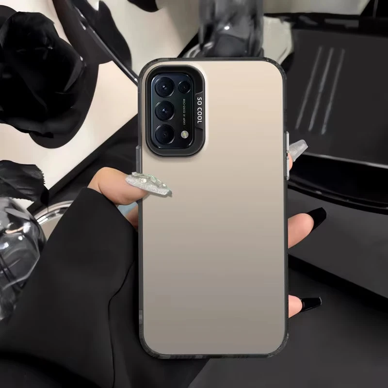 Para Oppo Find X3 Lite funda OPPO Reno5 funda de teléfono oppo Reno 5 5G funda CPH2145 CPH2145 funda mate de piel Aurora metálica de lujo