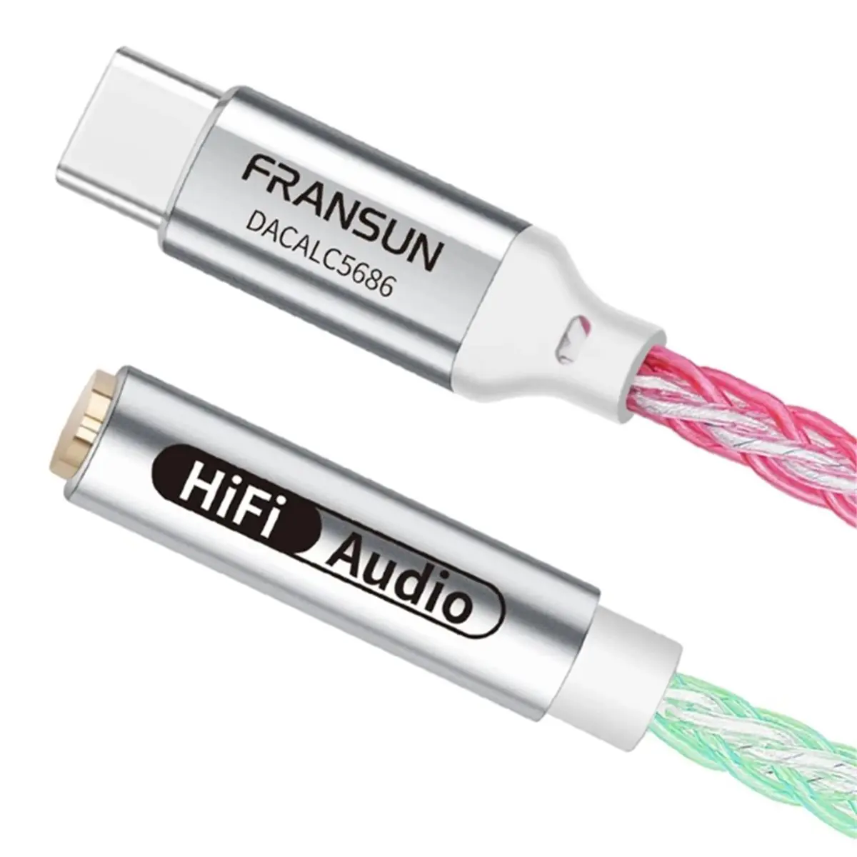 【Cable】 USB-C to 3.5mm Digital Audio Adapter ALC5686 Audio Interface Cable 32bit/384kHz Headphone Decoding Adapter Orange