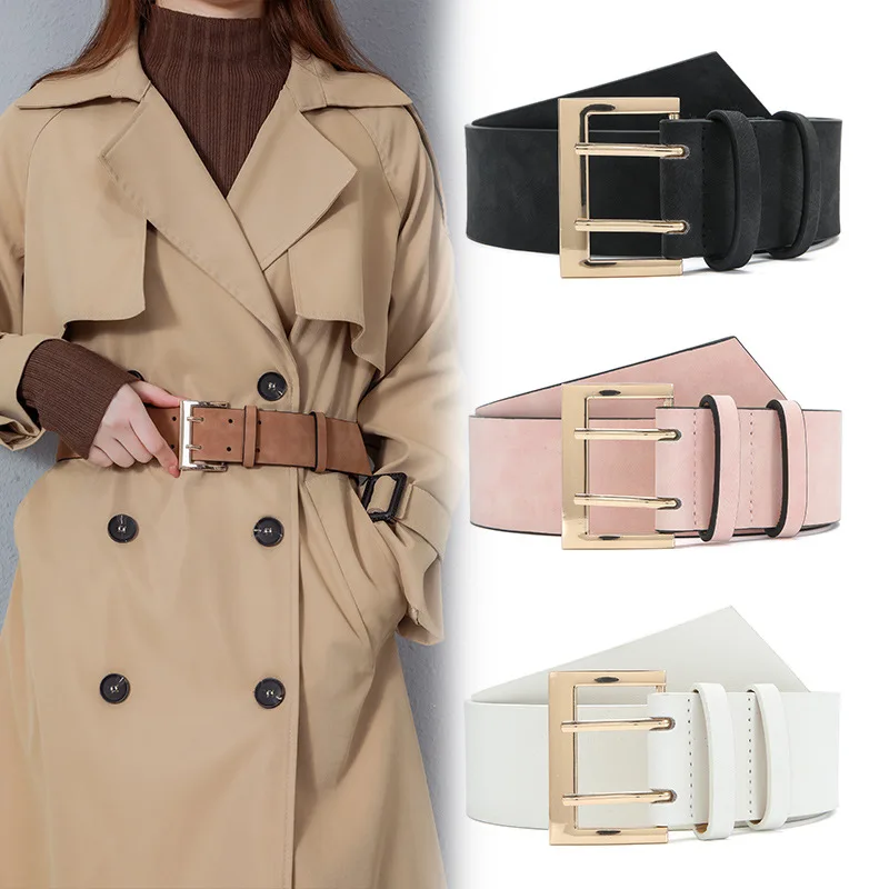 

Fashion Pu Leather Belt For Women Designer Metal Buckle Waist Strap Female Jeans Dress Trouser All-match Decorative Waistband