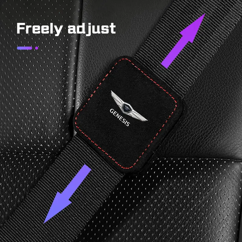 ตัวล็อคเข็มขัดนิรภัยรถยนต์แบบหนังกลับ สำหรับรถยนต์เจเนซิส คูเป้ G80 G70 GV60 GV70 GV80 BH GH G90 X GV90 ตัวล็อคแม่เหล็ก อุปกรณ์เสริม
