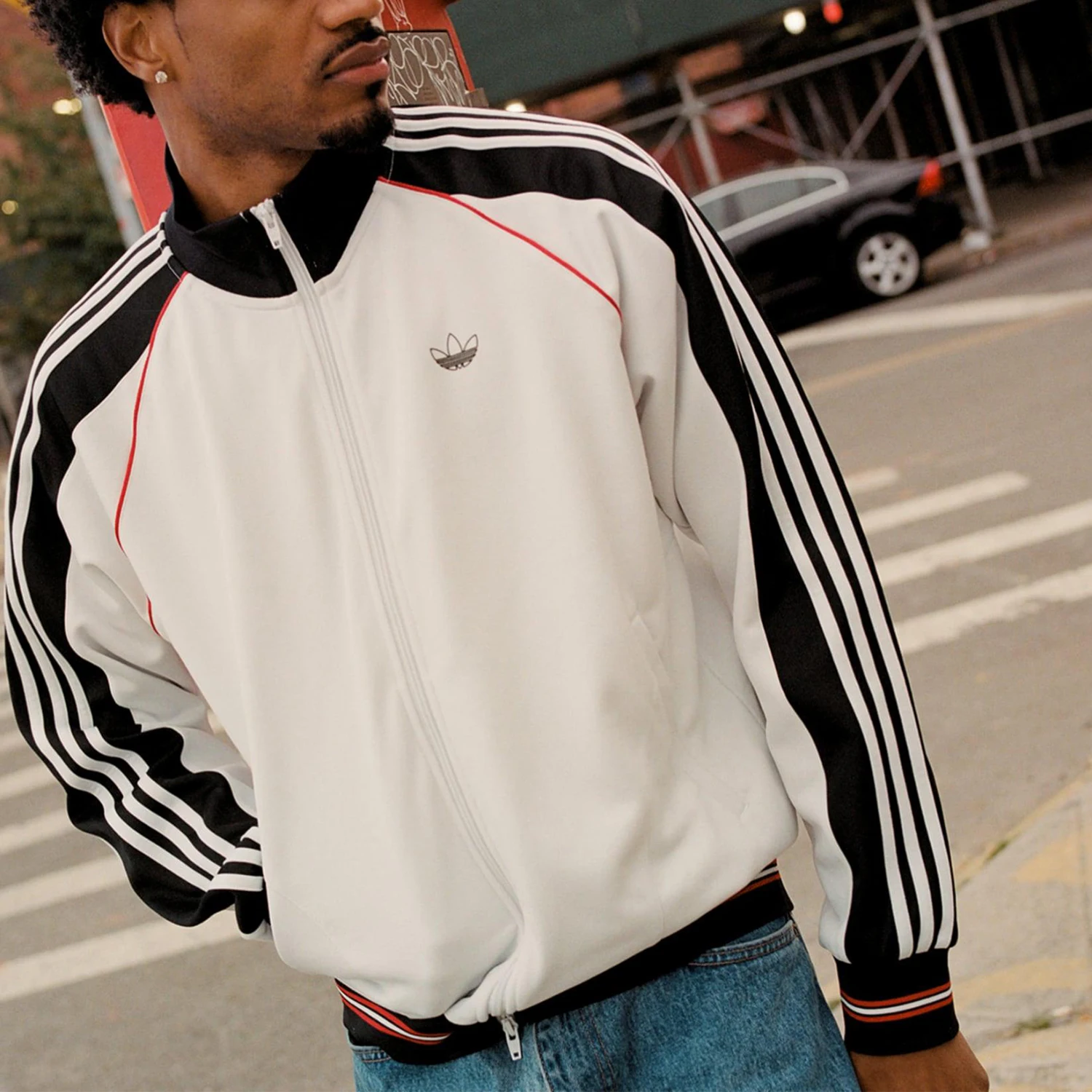 

Adidas Official Genuine Trefoil Men's Outdoor Color Block Stand Collar Jacket JP1167