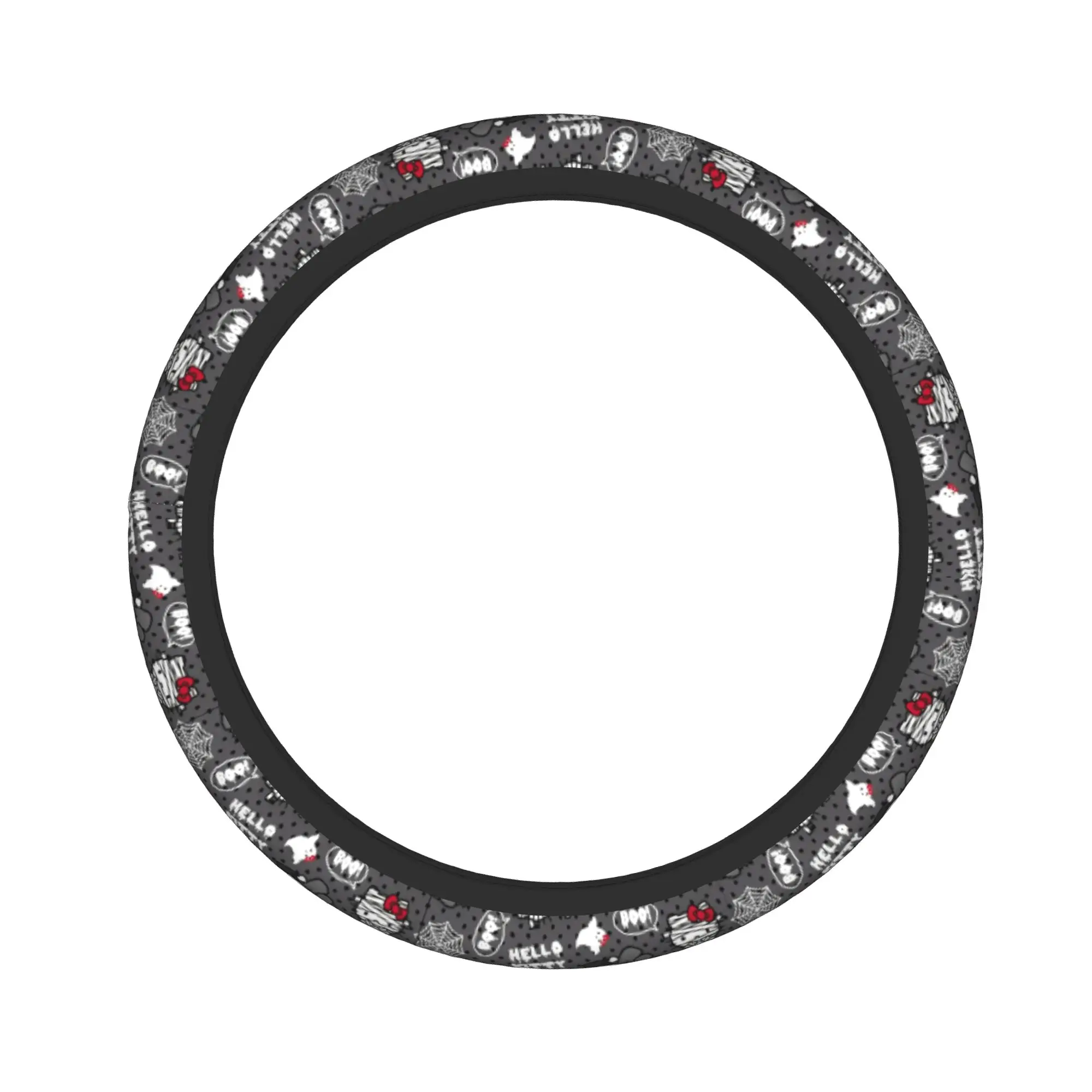 Car Steering Wheel Cover Hellokittys Halloween Universal Skull Ghost Braid On The Steering Wheel Cover Auto Auto Accessories - view 6