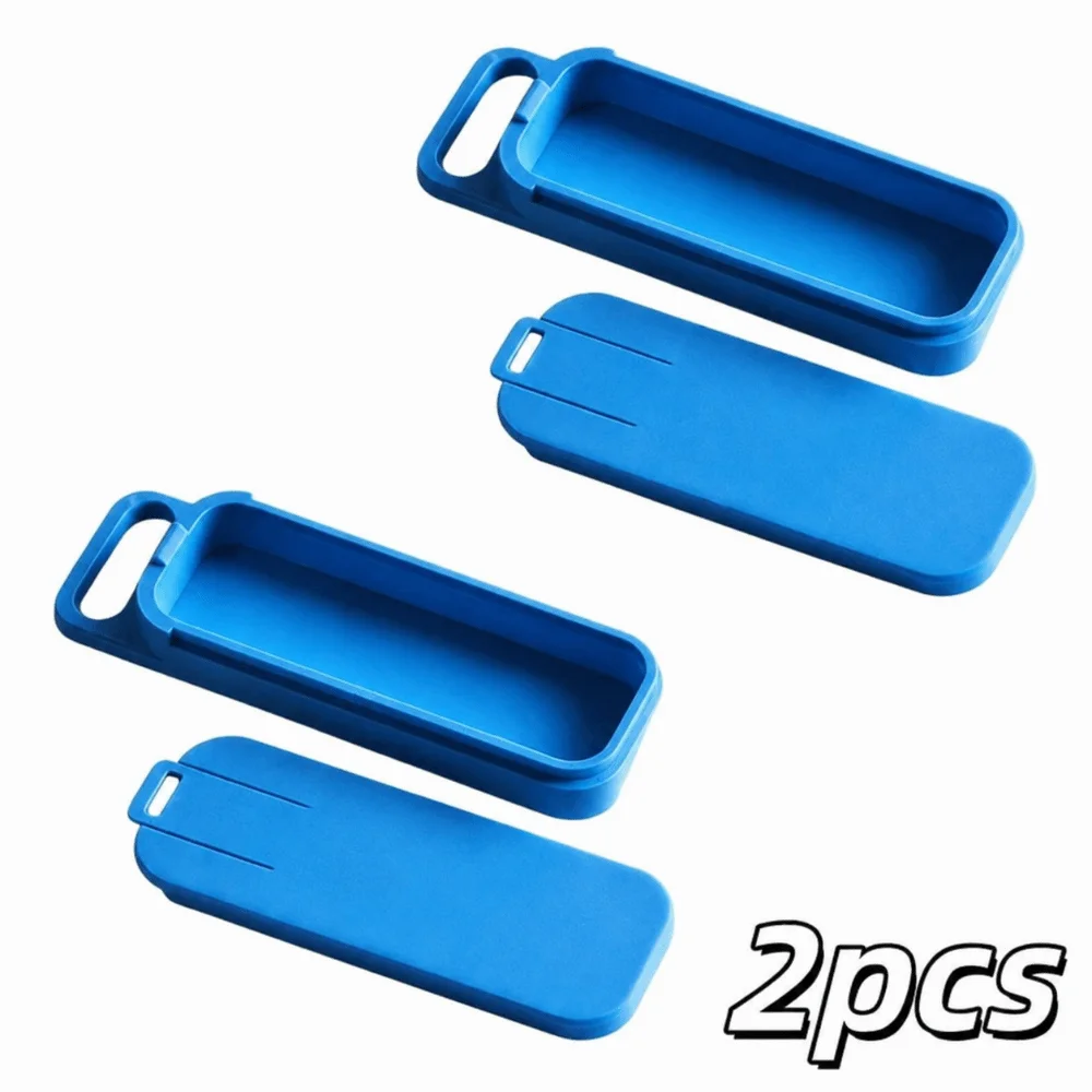 2pcs Portable Storage Case Mini Storage Box Sliding Lid Plastic Small Item Container Handle Compact Shape Pocket Storage Box
