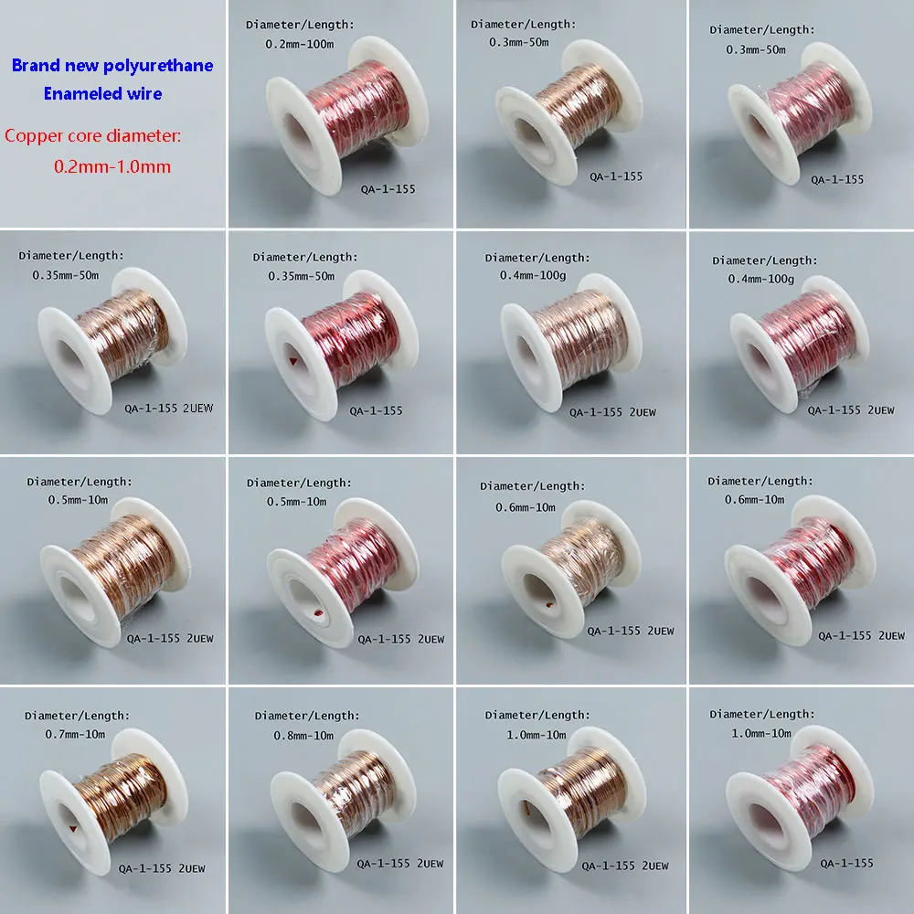 

Polyurethane Enameled Copper Wire QA-1-155 2UEW 0.2mm -1.2mm Cable Copper Wire Magnet Wire Enameled Copper Winding Wire QA-1-155