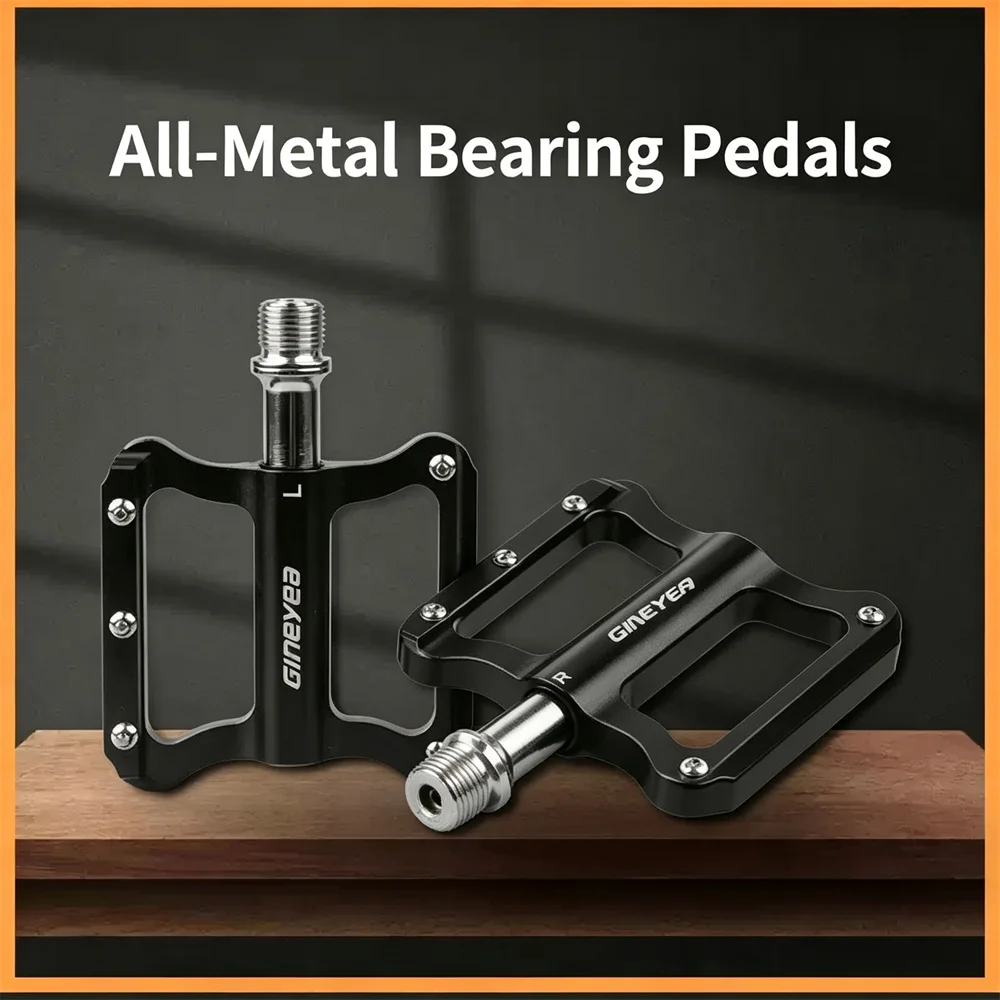 K349 Bike Pedals Aluminum Alloy With 3 Bearings Universal Fit MTB Road Bike 9/16 Inch Thread Anti-slip Cycling Pedal Footrest Pa