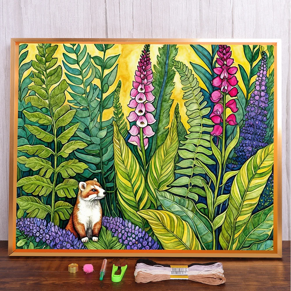 

Spike Flower Printed Canvas Cross Stitch Set DIY Embroidery Needlework Hobby Handmade Handicraft Wholesale Package Home Decor