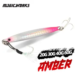 Magic Works Metal Jig Sea Fishing Jigs 20G 30G 40G 60G Fishing Articles Professional Items Artificial Bait Casting Fishing Lure