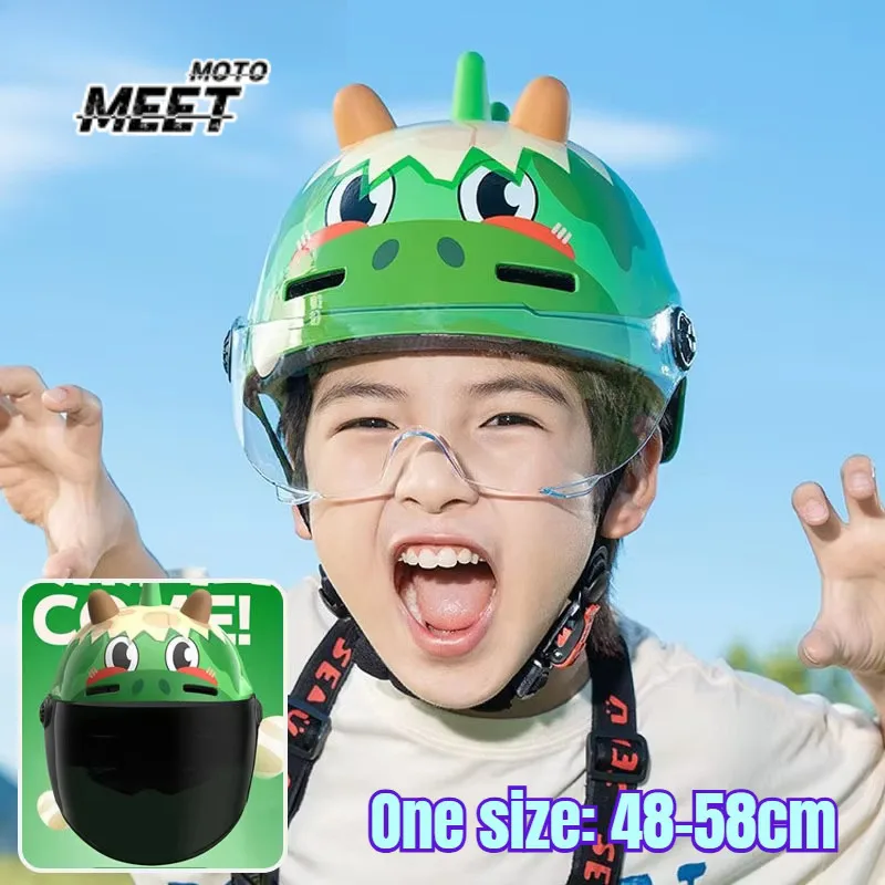 Child Riding Helmet Adjustable Adorable Appearance Ultra-Light Shock Absorbing ABS Toddler Skateboard Bike Safety Helmet 48-58CM