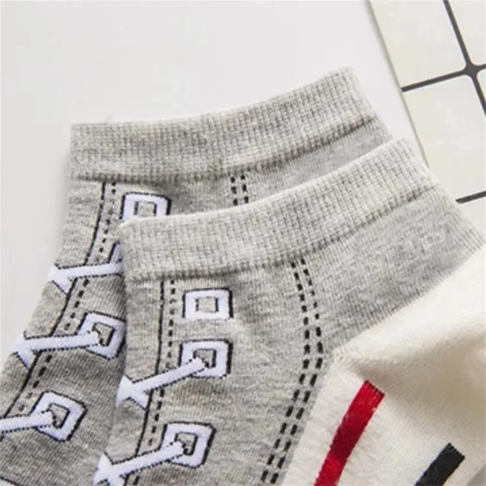 Gifts Low-top Shoes Pattern Cotton Socks Breathable Soft Basketball Sock Invisible Sports Boat Socks