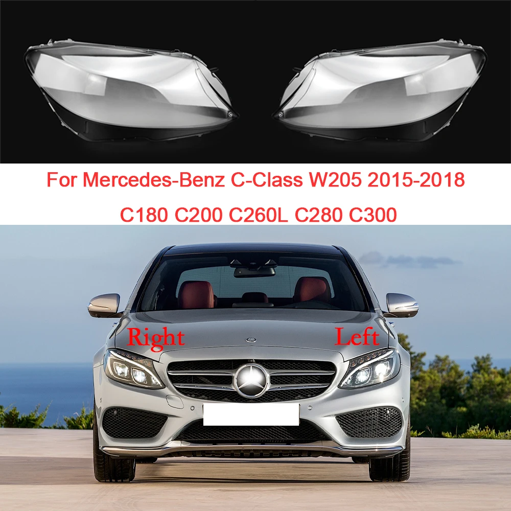 

Для Benz C-класса W205 2015 2016 2017 2018 C180 C200 C260L C280 C300 крышка фары прозрачный абажур линзы автомобильные аксессуары