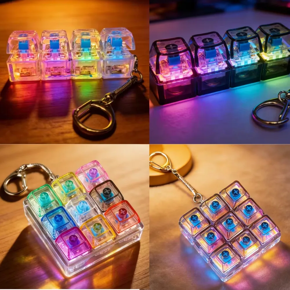 Teclado de Dedo Portátil RGB com Luzes para Alívio do Estresse e Descompressão - Acessório Calmante em Promoção