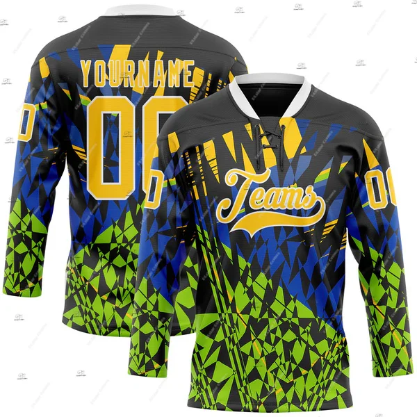 Custom Name Team Group Clothing Gradient Retro Vintage Lace Hockey Jersey Shirts 3DPrint Unisex Harajuku Casual Funny Pullover 5 view 6