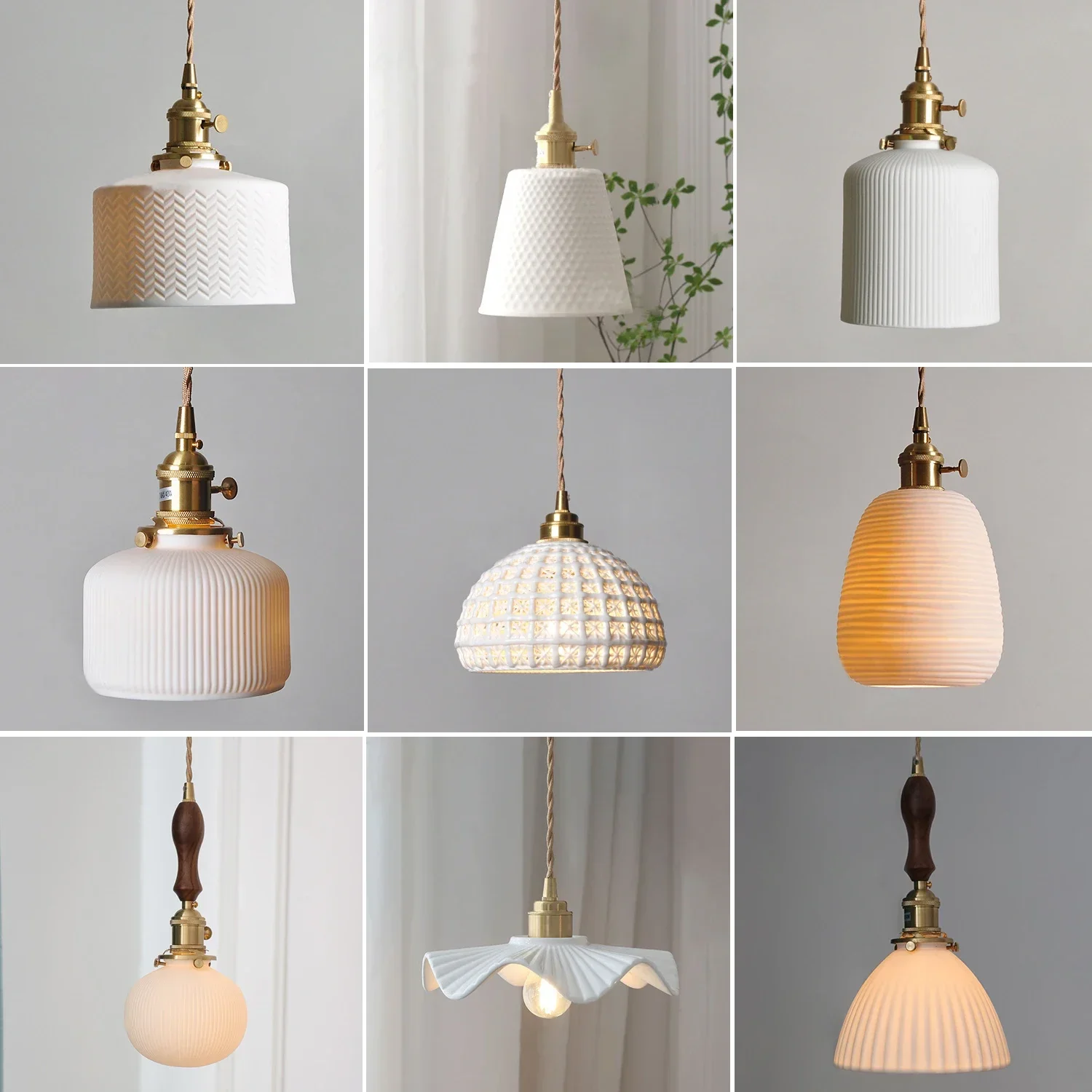 

2025 Modern Japanese Ceramic Pendant Lights Scandinavian Light Luxury Pendant Lamp For Living Room Bedroom Dinning Room Kitchen