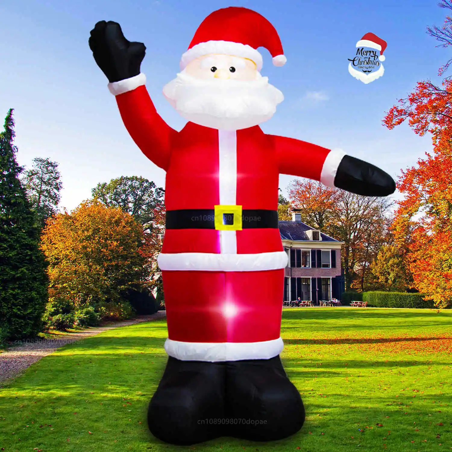 

8 футов Рождественский надувной Санта-Клаус наружное украшение встроенный светодиодный светильник для наружного гигантского рождественского двора, лужайки, вечеринки