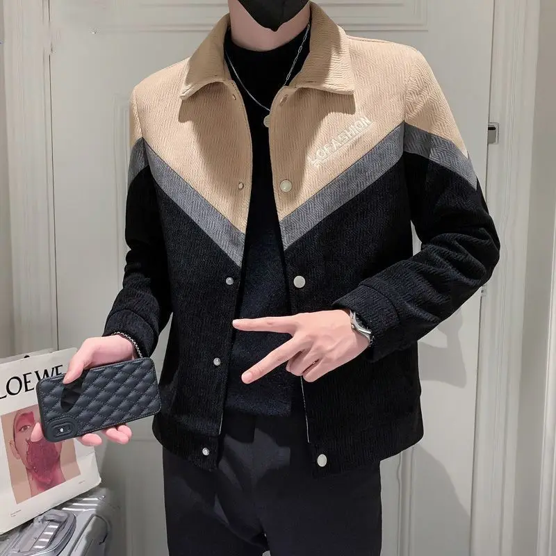 

Мужская корейская версия, модное красивое платье, осенне-зимний мужской топ, осенняя одежда