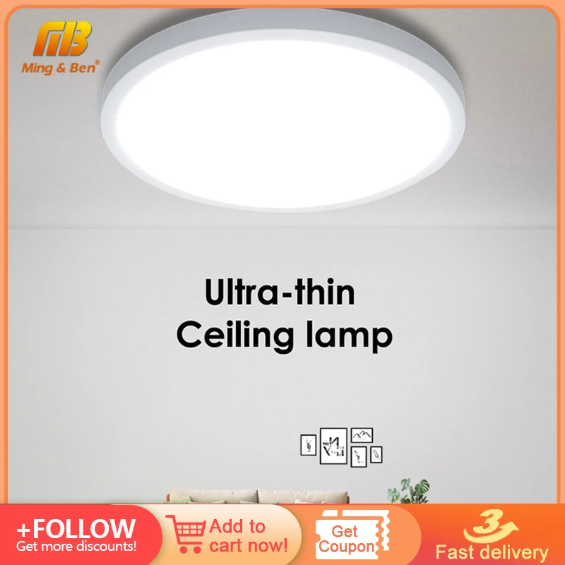 Lampada da soffitto a LED ultrasottile 24W 18W 13W camera da letto moderna 110V 220V luci Lustre caldo freddo bianco montato-apparecchio per