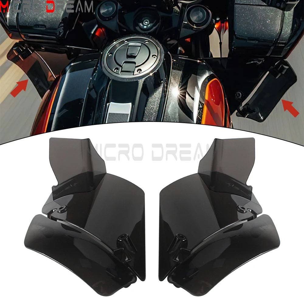 

Motorcycle Adjustable Air Deflector Side Wings Fairing Wind Shield Deflector For Harley Touring Road Glide FLTRX FLTRXSTSE 2024-