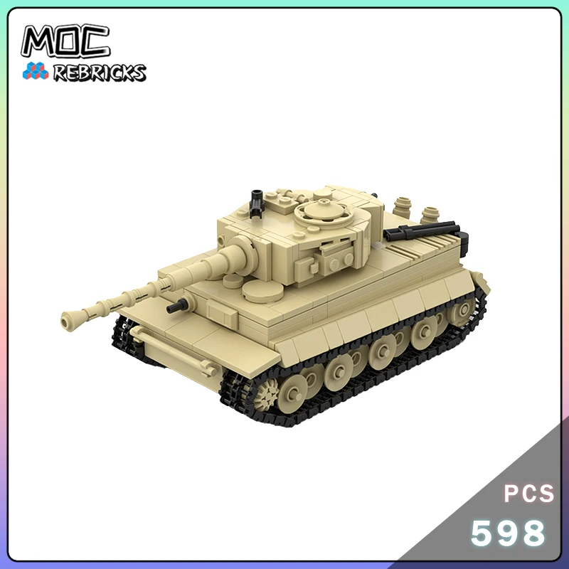 

MOC Военное оружие серии Тигр 131, масштаб 1/45, модель танка, строительный блок, сборка, технология, набор кирпичей, игрушка для мальчиков, рождественские подарки