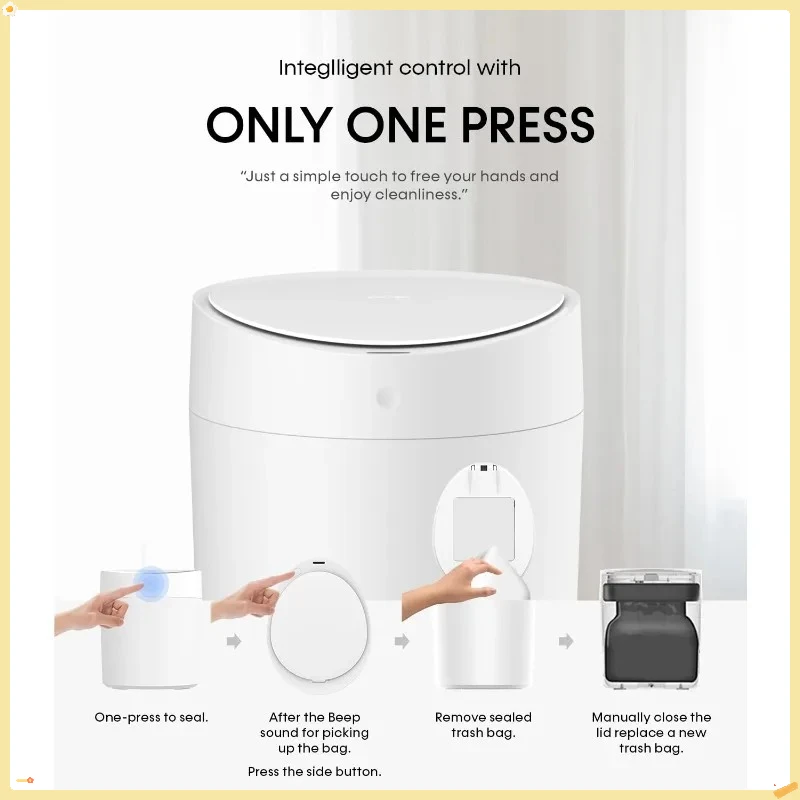 

Auto-Sealing Motion Sensor Garbage Can 2.6Gal, Rechargeable Touchless Trash Bin for Home Office Kitchen Bathroom