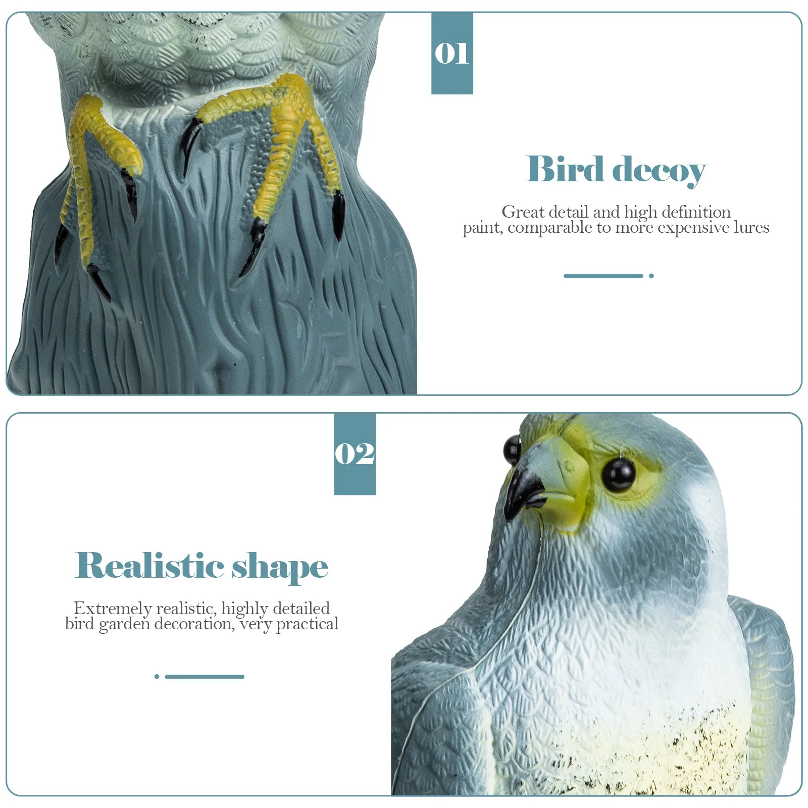 

Искусственная птица для сада: яркая текстура, тонкая обработка поверхности, практичный аксессуар для охоты на птиц, садовый декор