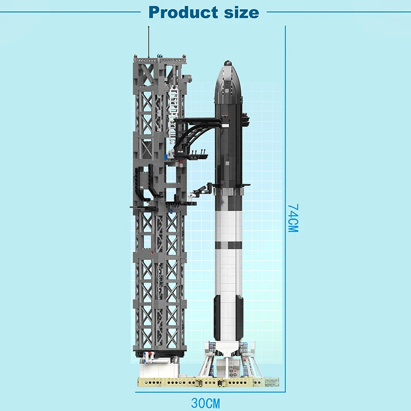 1763pcs Kids Building Block Toys For US Space X New Return Type Rocket Model Split Joint Puzzle Building Block Toy Gift