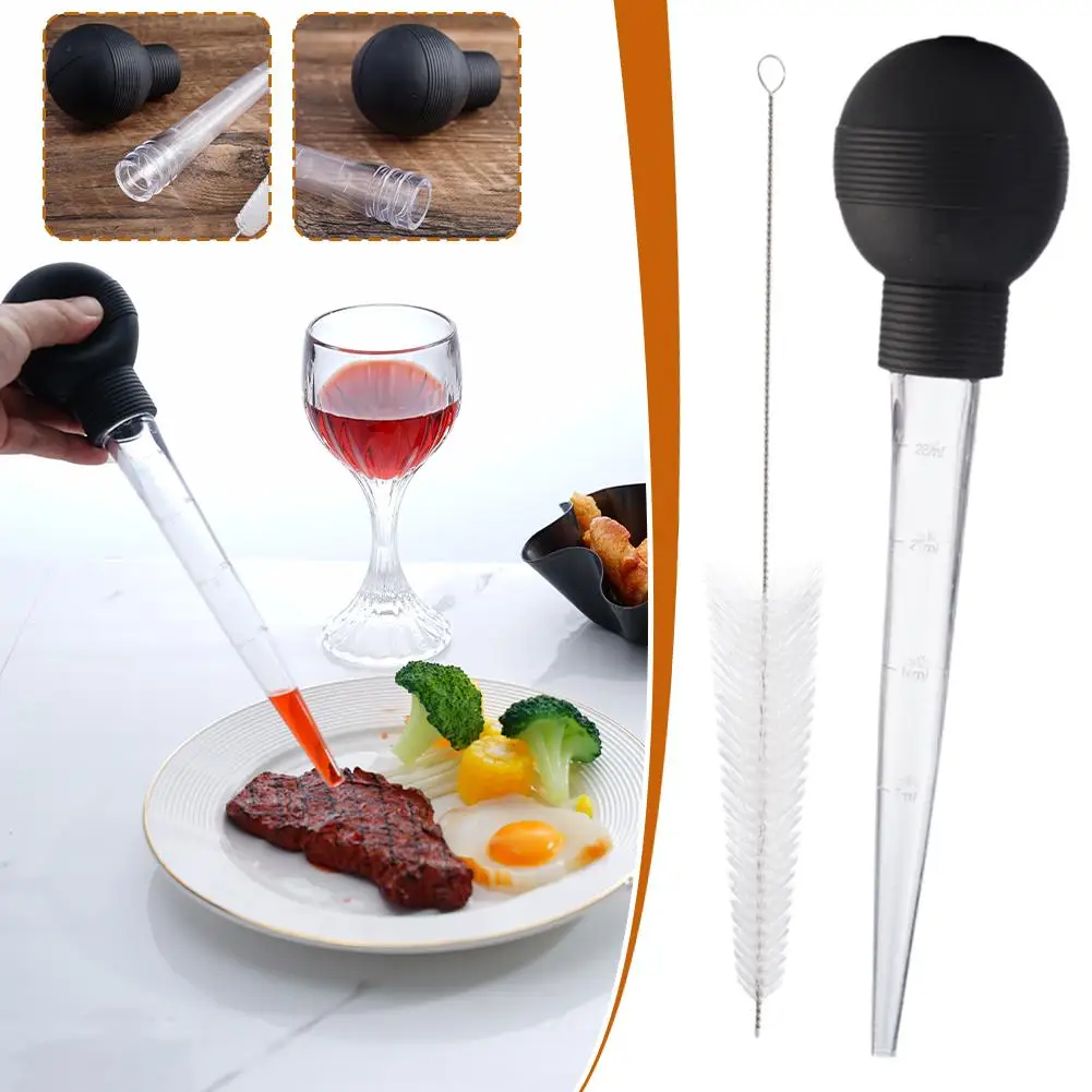 1pc Turkey Oil Dropper Cooking Turkey Chicken Oil Dropper Baster Tube Bbq Tools Pump Kitchen Flavour Food Syringe Pipe O3c5