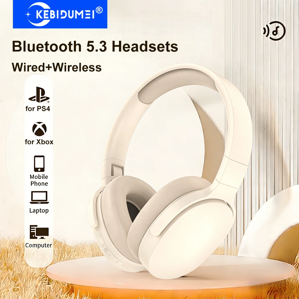 KEBIDUMEI Bluetooth 5.3 Headsets Gaming Headphones Dual Mode