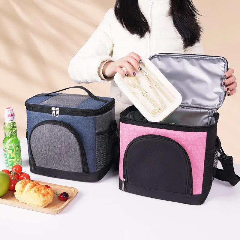 حقيبة غداء محمولة سعة 10 لتر، صندوق حراري للطعام، صندوق غداء مبرد مكتبي متين مقاوم للماء مع حقيبة معزولة بحزام كتف قابل للتعديل