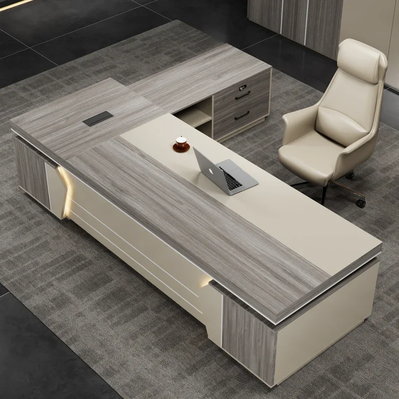 Adjustable Height Desk Executive Office Furniture Computer Work Table L Shape Industrial Scrivania Con Libreria Office Furniture