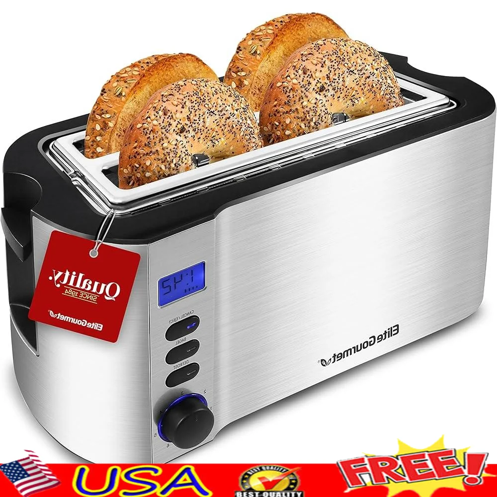 

4 Slice Toaster Extra Wide Slots Countdown Timer Defrost Bagel Function Toast IQ Intelligent Technology Crumb Tray Warming Rack