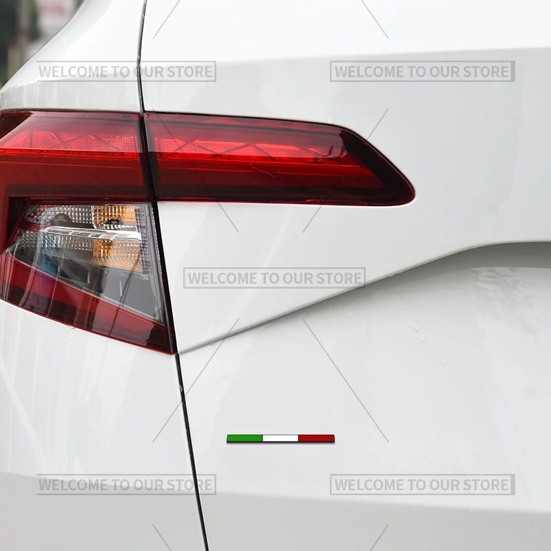 3D تصفيف السيارة إيطاليا فرنسا ألمانيا السويدية ثلاثة ألوان شعار دراجة نارية شارة ملصقات معدنية السيارات الخلفية الجذع الشارات #6