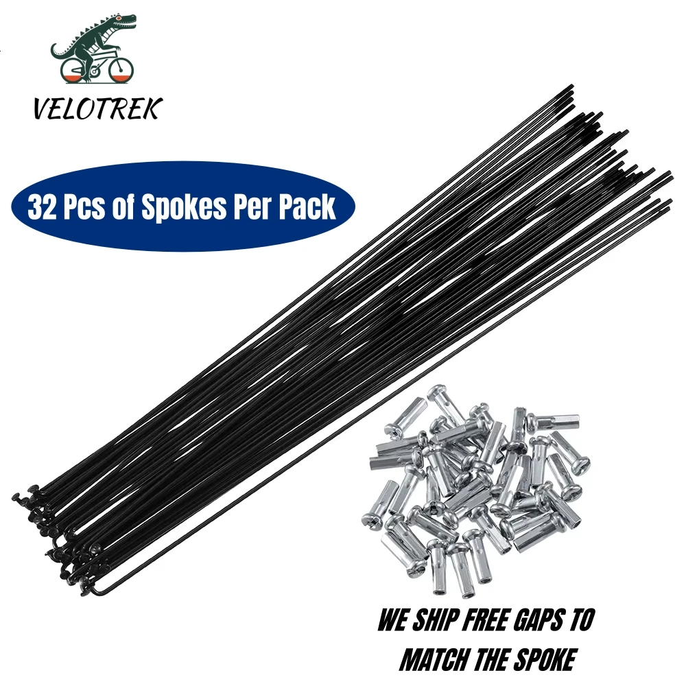 

14G J-образные велосипедные стальные спицы, полноразмерная длина с сосками, прямая головка, черные запасные части для велосипеда для ремонта и обслуживания
