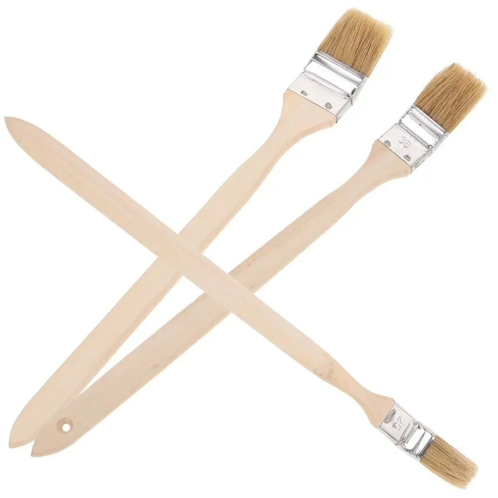 Long Handle Elbow Marine Paint Brush Solid Wood Handle Mixed Pig Mane Hair Elbow Paint Brush Wall Painting Cleaning Tool