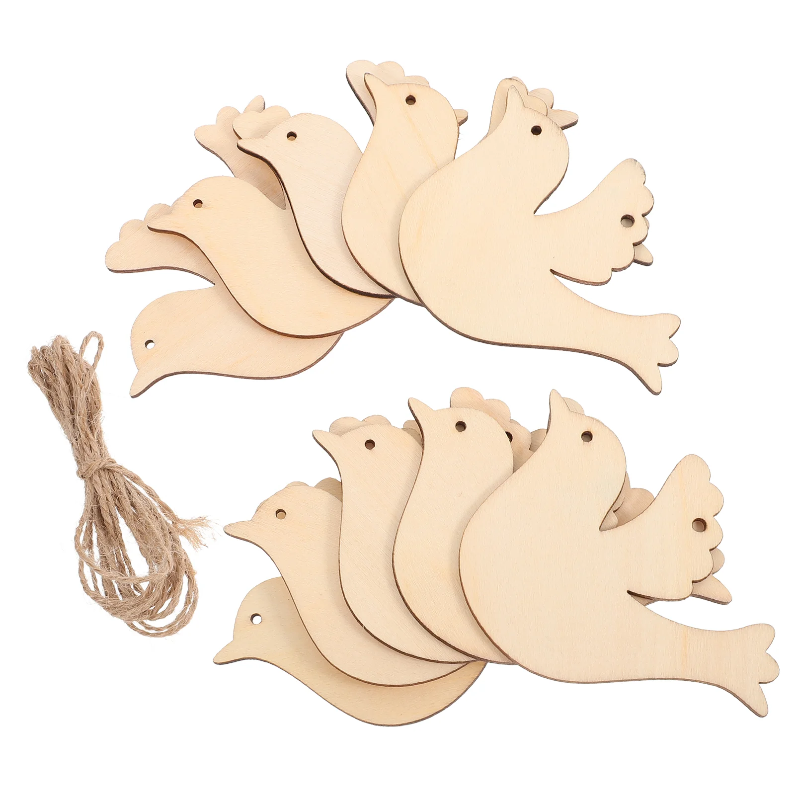 20 Pcs Wooden Bird Hanging Ornament Fall Decor for Kitchen Ornaments Crafts Dove