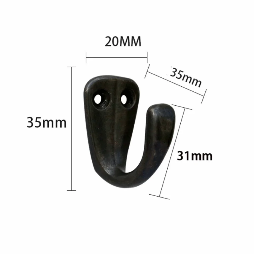 Minimalist Brass Wall Mounted Hook Durable Drilled Coat Robe Hook Heavy-Duty Curved Vintage Hanger Bathroom Kitchen