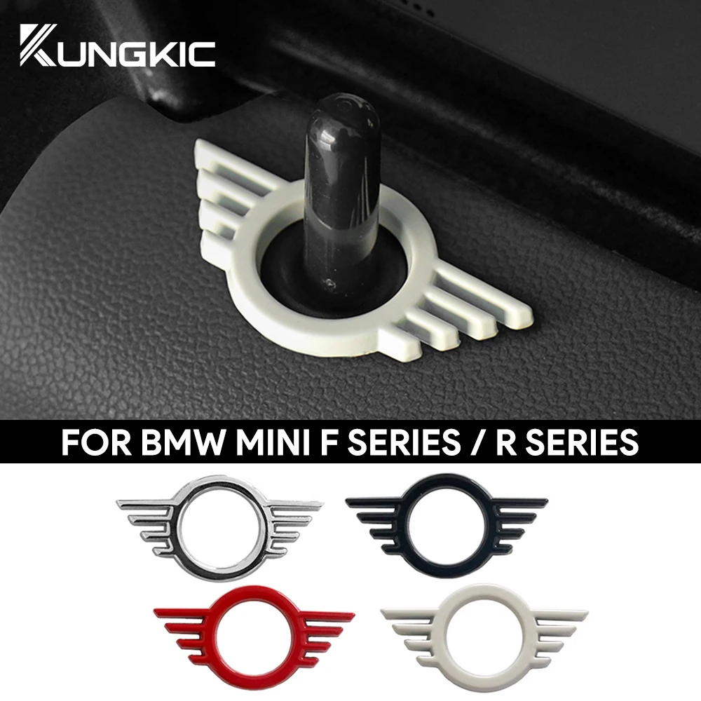 For MINI Cooper JCW F55 F56 F57 F60 R55 R56 R57 1Pc Delicate Metal Door Pin Lock Wing Emblem Sticker Anti-Scratch Car Body Decor