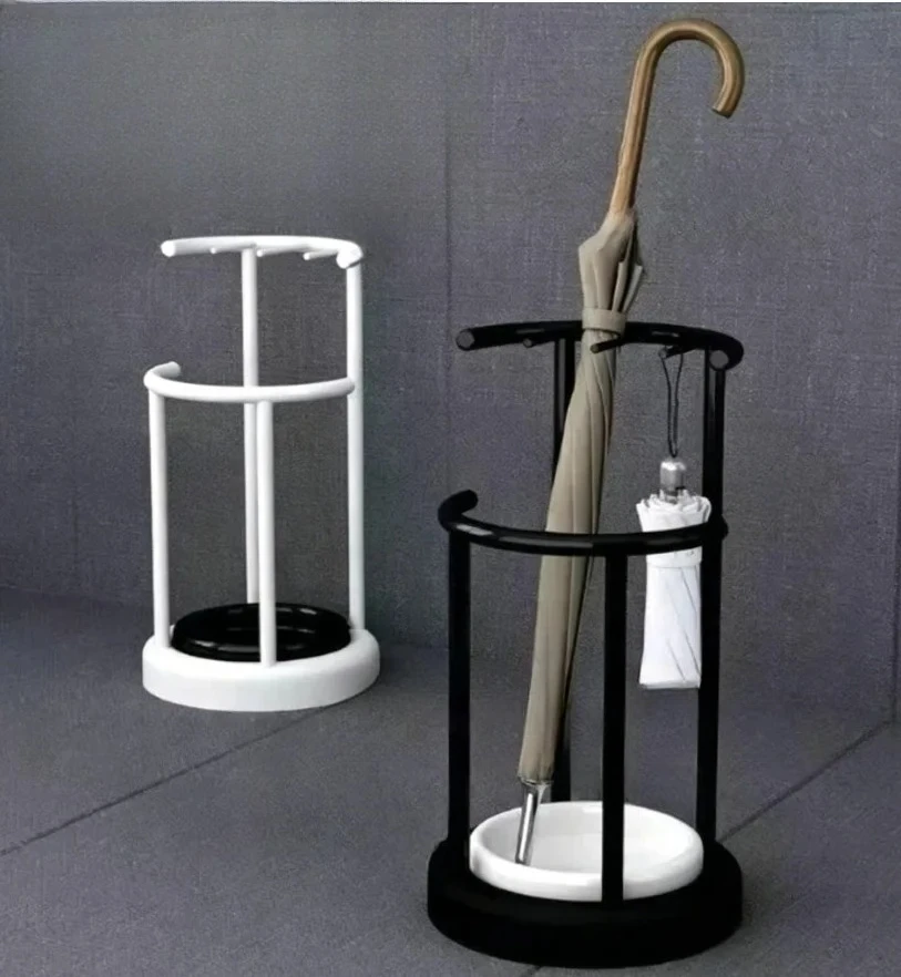 Suitable for  Umbrella storage rack Simple door umbrella shelf Shelf Company store hotel lobby wrought iron drain umbrella bucke