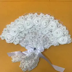 Double Layer Lace Plastic Fan Chinese Fan Wing Chun Dance Fan Wedding Fan Foreign Trade Creative Lace Fan