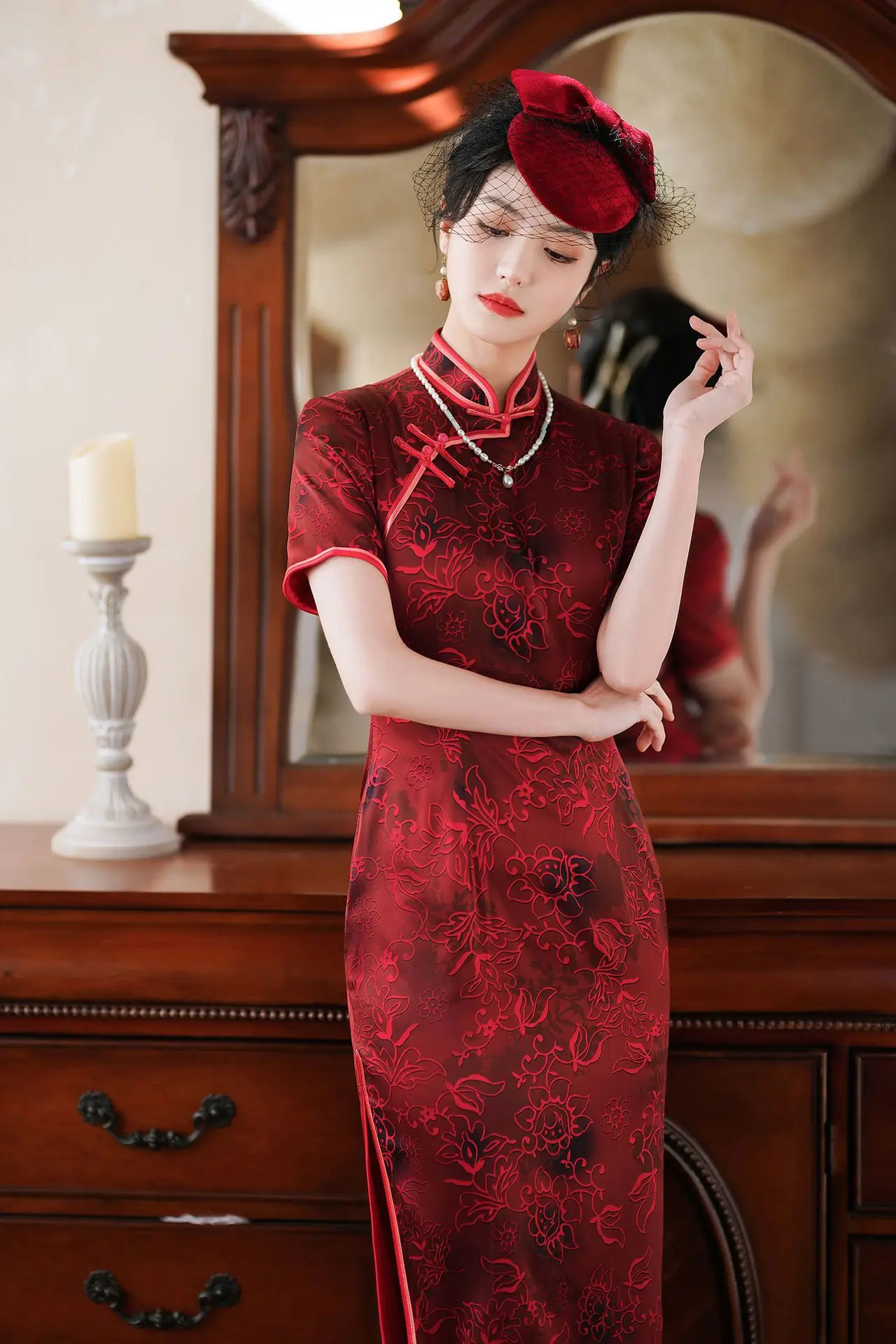 High Quality Real Silk Qipao Cheongsam Top Skirt High-End Lady Banquet Clothes Daily Hanfu  Waist