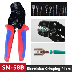 SN-58B+2546B Ratcheting Crimping Tool Set with Changeable Jaws for various Barrel Terminals Multifunctional Crimping Pliers