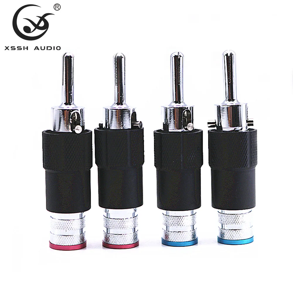 Banana Jack YIVO XSSH Audio Wholesale Hifi No Logo Brass Plated Rhodium Power Amplifier 8mm Male Speaker Connector Banana Plug