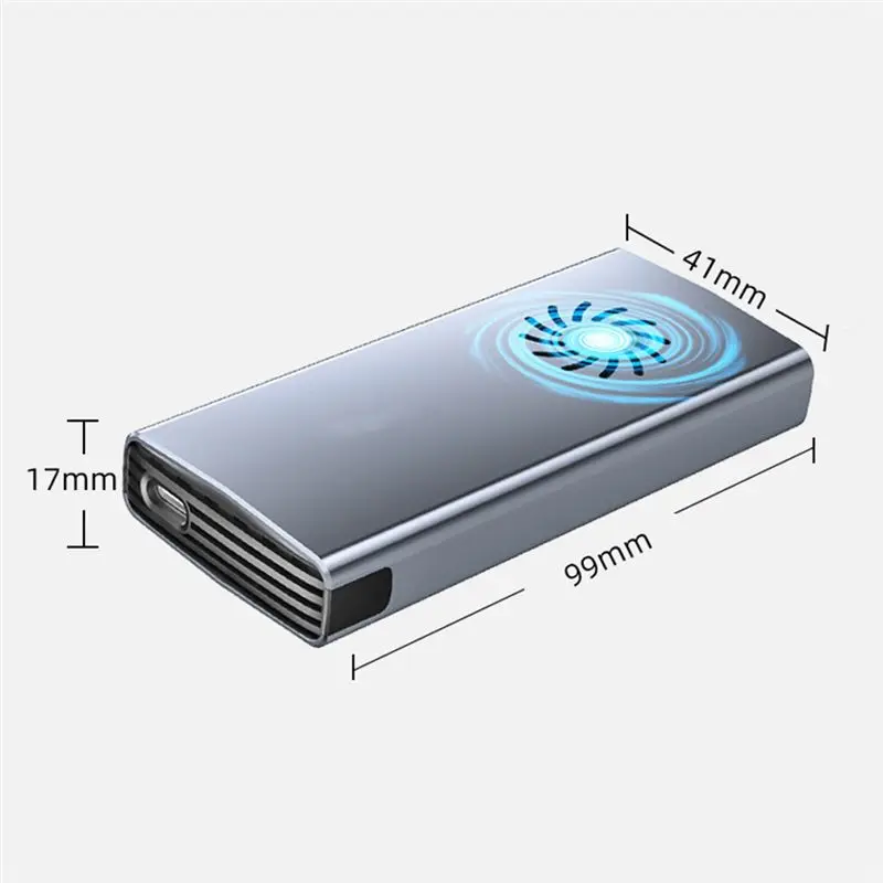 BNVN-20Gbps M.2 SSD Enclosure With Cooling Fan USB-C 3.1 Dual Protocol High-Speed External Hard Drive Case For 2242 2260 2280 view 6