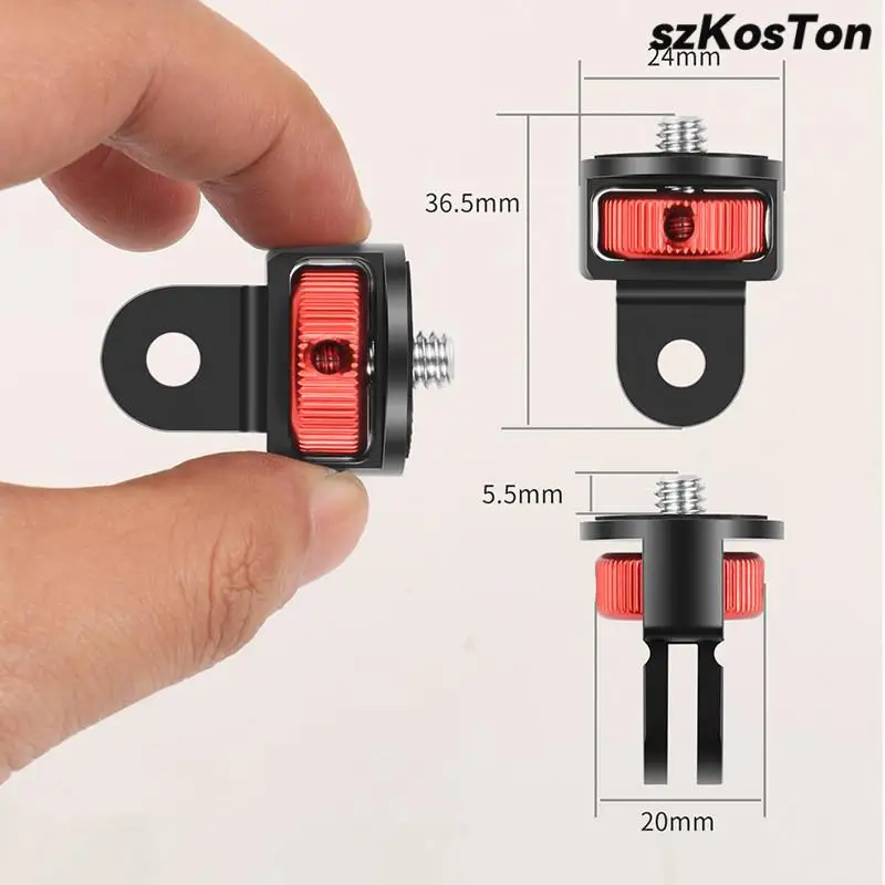 Alumínio parafuso tripé adaptador, acessórios para câmera, 360 Rotating Mount, suporte para Go Pro, 13, 12, 11, 10, 9, 8, 7, Insta 360, X3, X4, 1/4\