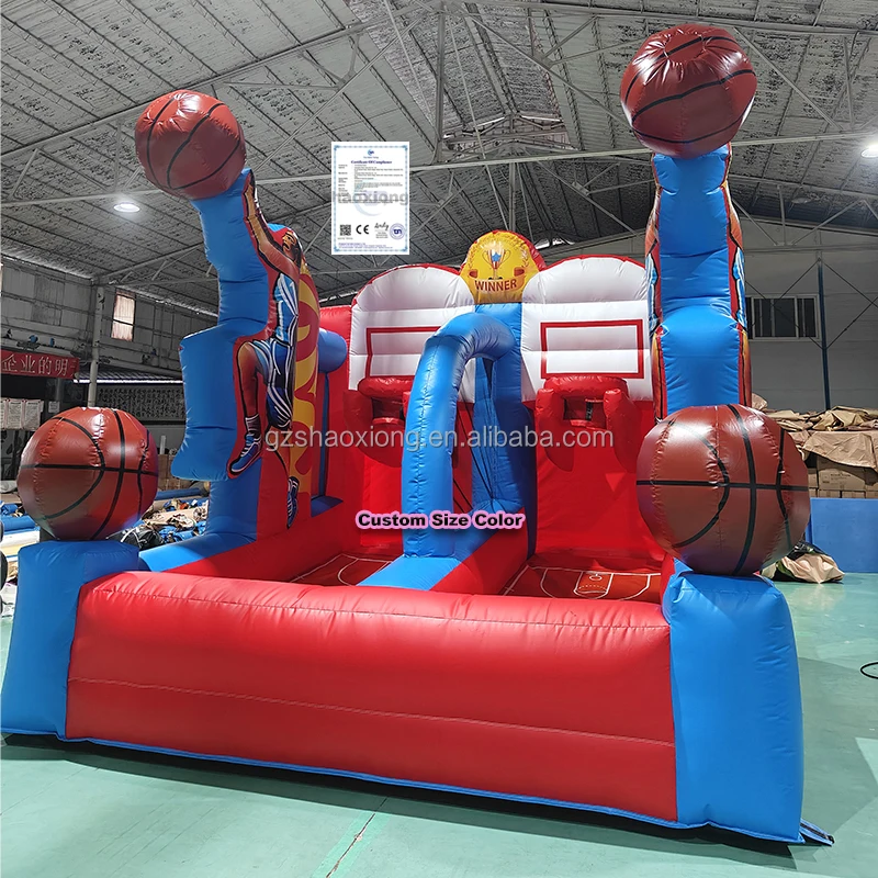 Commercial Inflatable Basketball Shooting Hoop With Blower for Backyard Party Kids Shooting Basketball Inflatable Sports Game