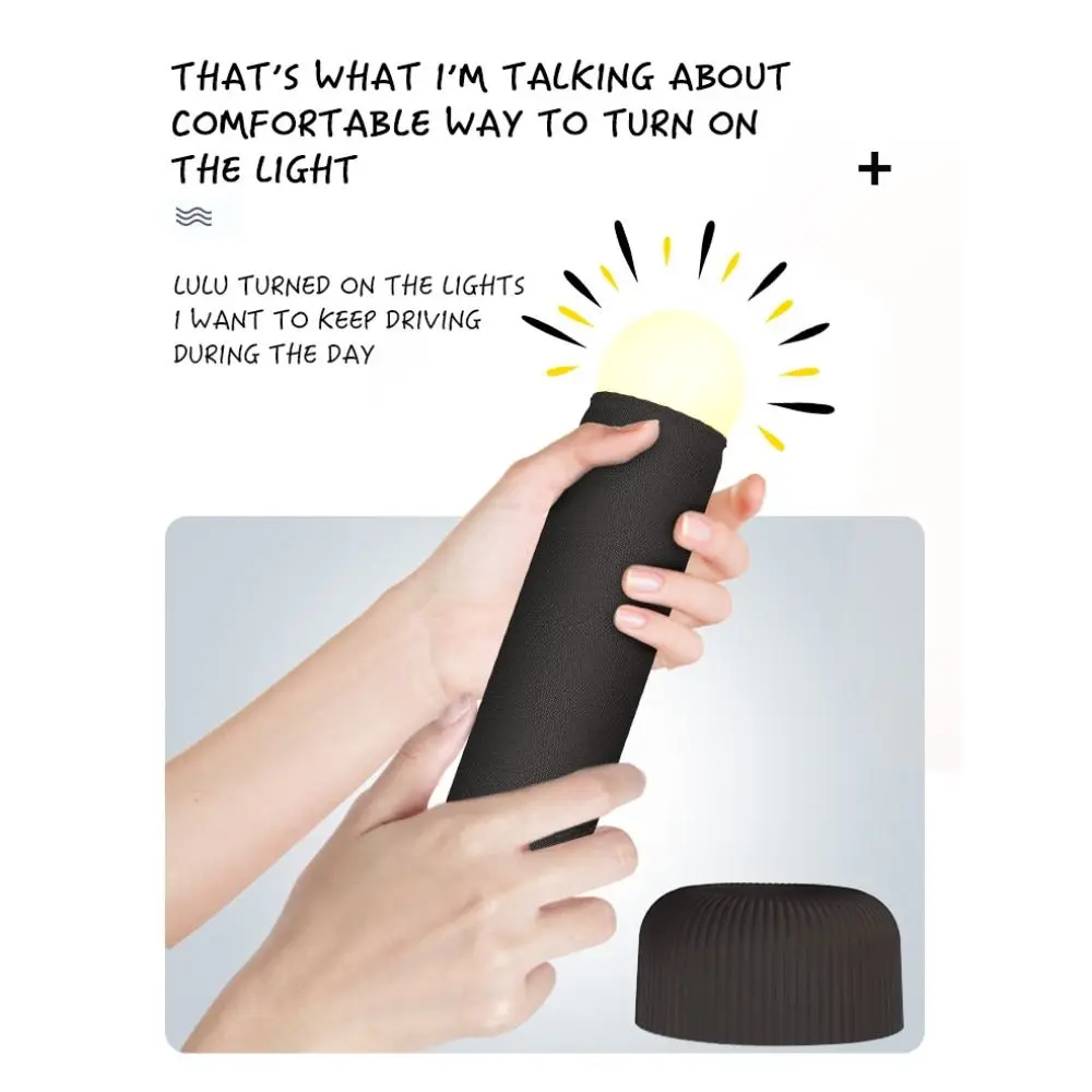 

Soft 1200mAh LED Night Light Hand Pull Switch Rechargeable Atmosphere Table Lamp Column Shape PP Sleep Night Lamp Gift