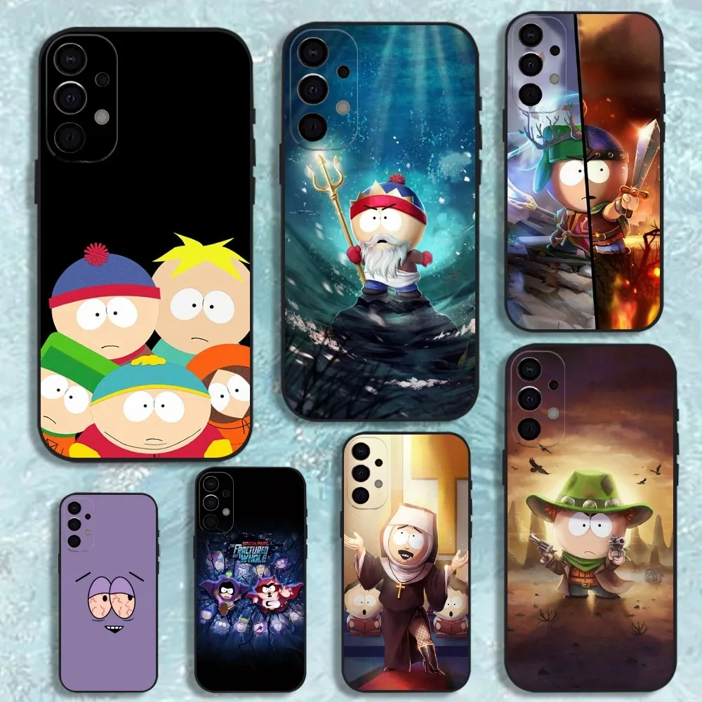 

Cartoon Funny S-South-P-Park Phone Case For Samsung S25,S24,S21,S22,S23,S30,Ultra,S20,Plus,Fe,Lite,Note,10,9,5G Black Cover