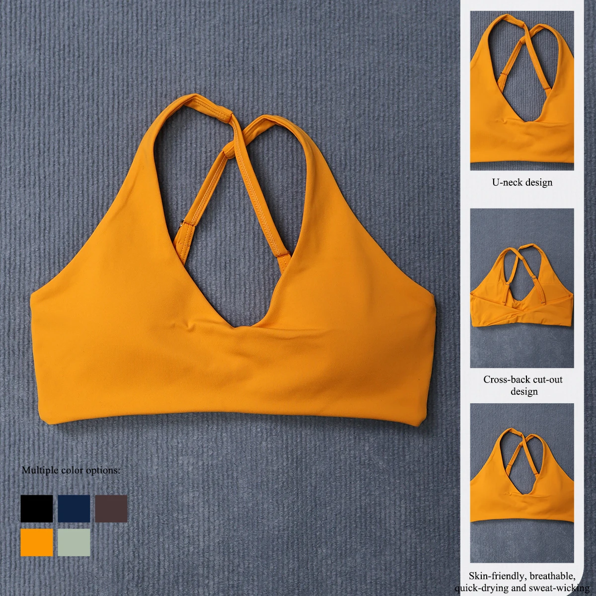 Ctenkevet Women's Summer Quick-Dry Crop Top, Sleeveless Backless Sports Bra & Gym Vest for Outdoor Running & Fitness image 3