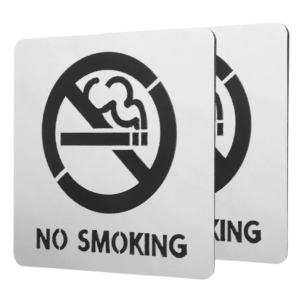 

2Pcs No Smoking Signs Self-Adhesive Waterproof Business Signs for Office Restroom Bathrooms Public Area Warning Stickers